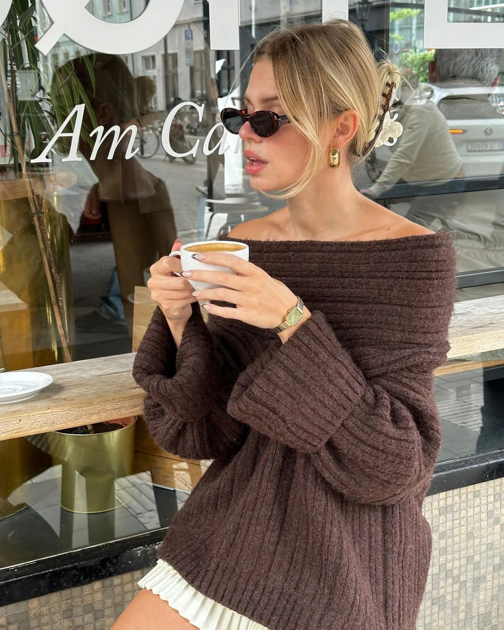 Maja Knit Sweater - Brown