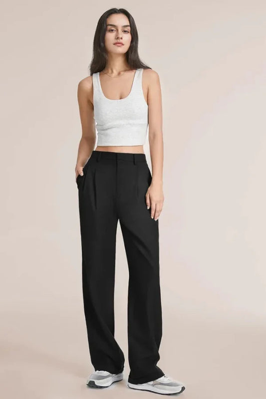 Black Wide Leg Tailored Pants