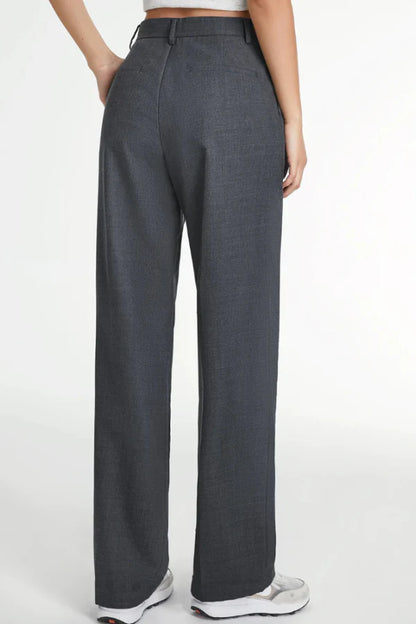 Charcoal Wide Leg Tailored Pants