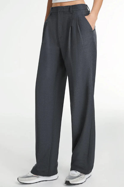 Charcoal Wide Leg Tailored Pants