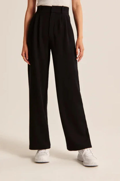 Black Wide Leg Tailored Pants